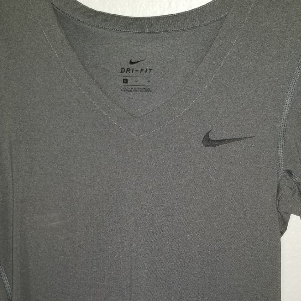 Nike Grey V-Neck Dri-Fit Shirt